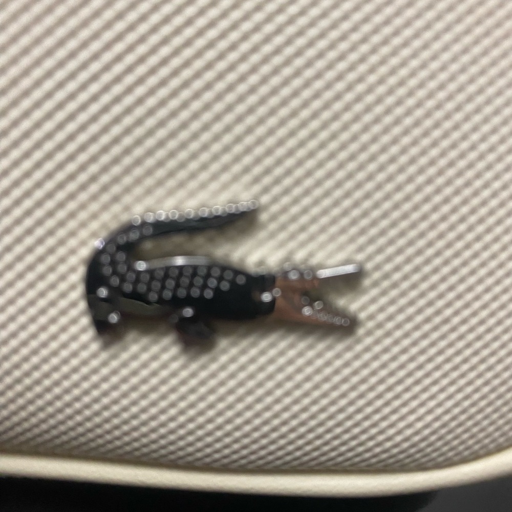 Lacoste Black and Cream Reptile Carrier